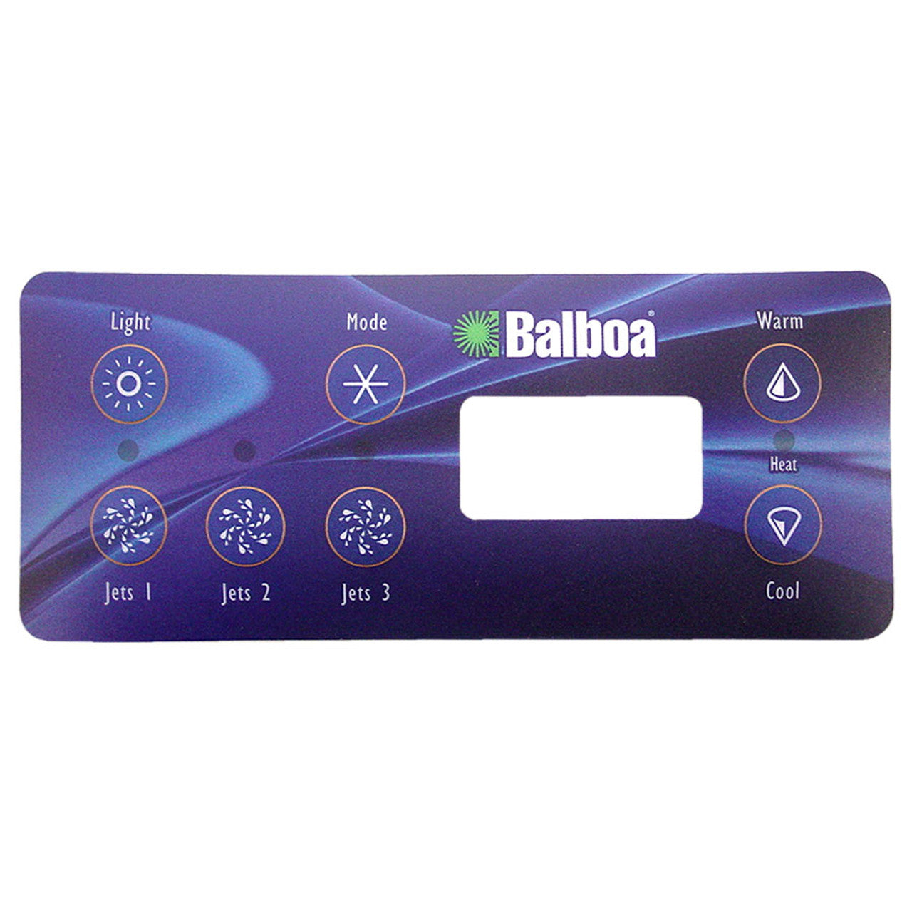 Overlay for VL701S (Light/Mode/Jets/Jets/Jets/Warm/Cool) - Size: 7-3/8" x 3-1/4" - Image 1
