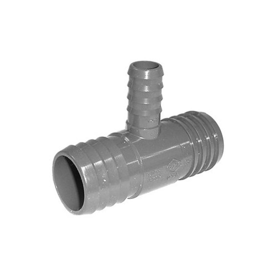 PVC Insert Fitting Tee- 1-1/2" x 1-1/2" x 3/4" Barbed