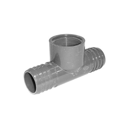 PVC Insert Fitting Tee- 1-1/2" Barbed x 1-1/2" Barbed x 1-1/2" FPT