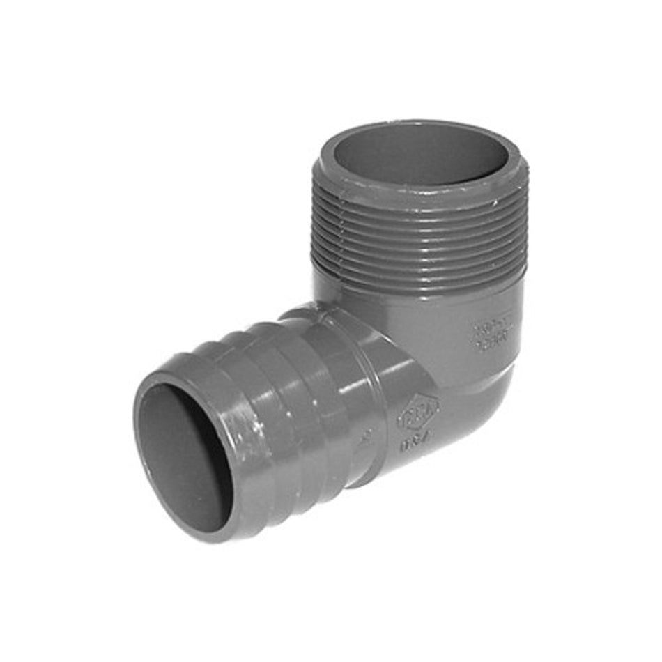 PVC Insert Fitting Elbow - 1/2" Barb x 1/2" MPT