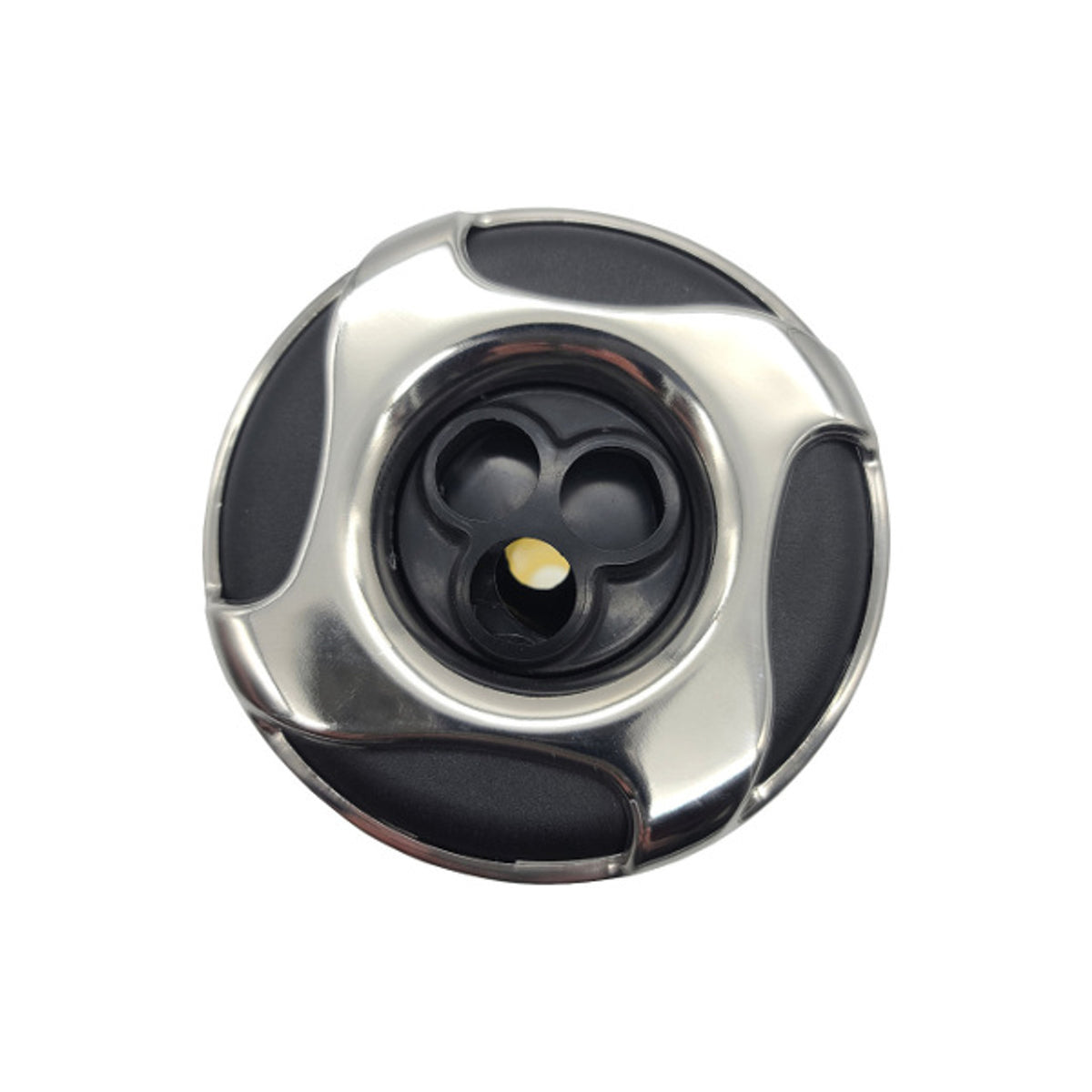 Waterway Threaded 3-1/4" Hot Tub Jet - Massage Black/SS Swirl