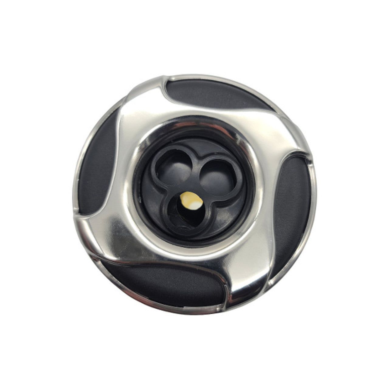 Waterway Threaded 3-1/4" Hot Tub Jet - Massage Black/SS Swirl