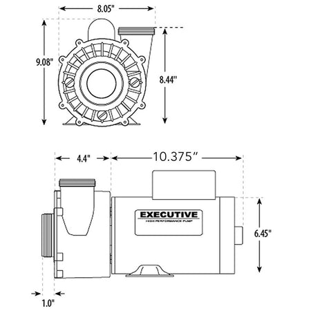 4 HP Waterway Executive 56 Pump, 2.5/2.0