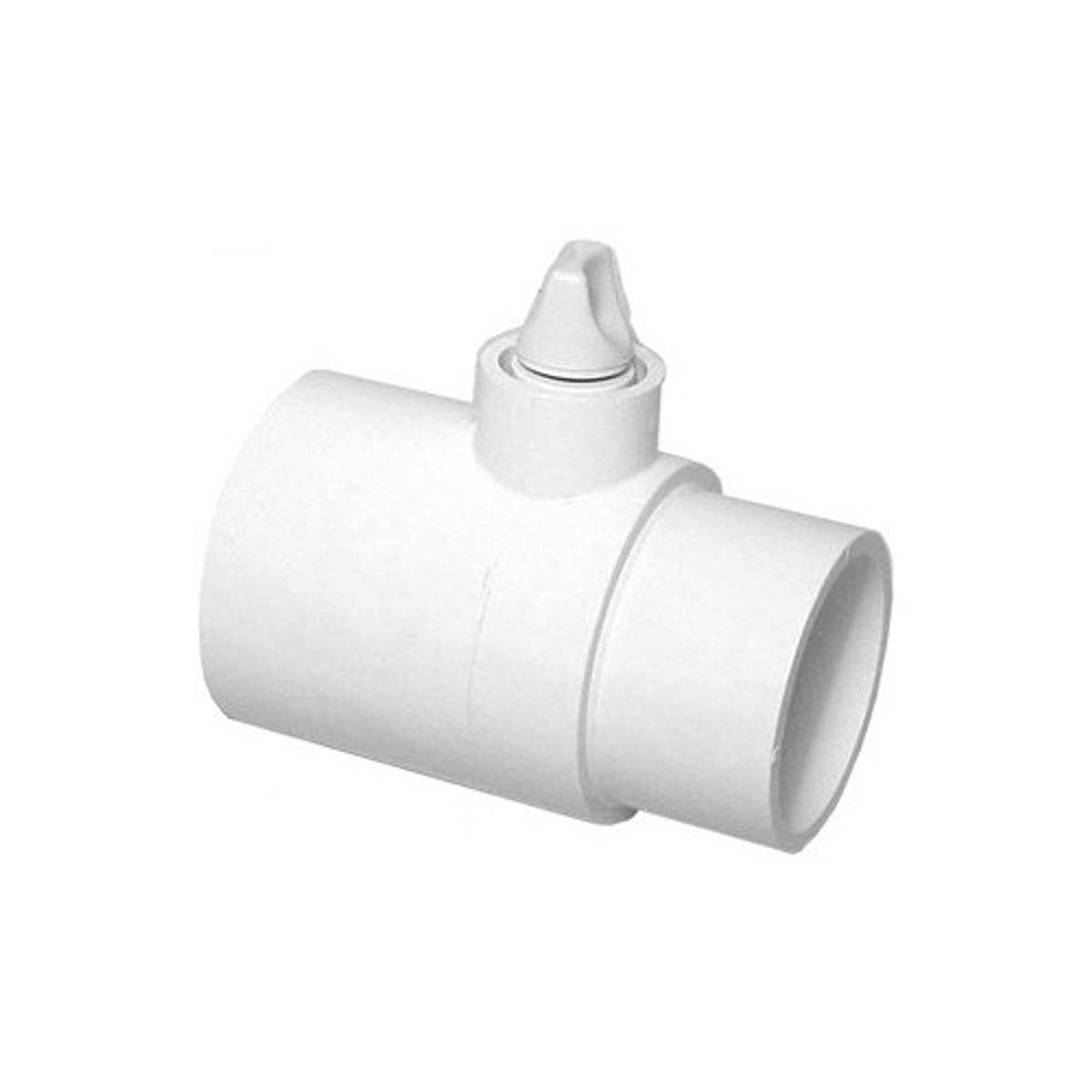 White PVC Union Tee 2" S x 2" SP with Air Relief Plug