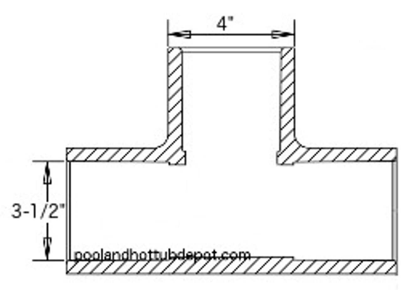 White PVC TEE  3" Slip x 3" Slip x 3" Slip