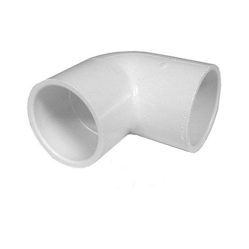 White PVC Elbow - 1-1/2" Spigot x 1-1/2" Spigot, 90 Degrees