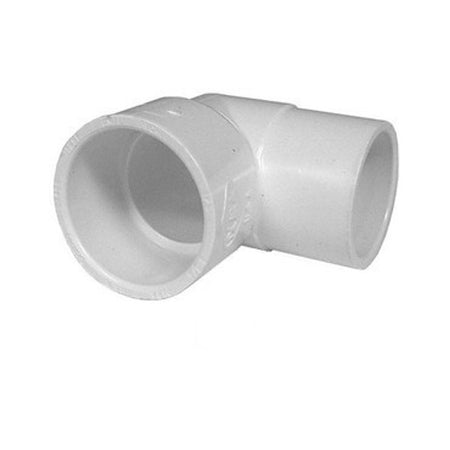 White PVC Street Elbow - 1-1/2" Slip x 1-1/2" Spigot, 90 Degrees