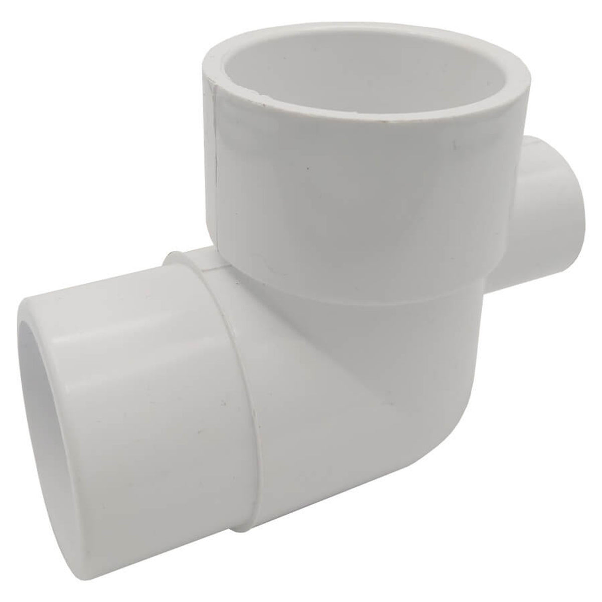 PVC Elbow - 1.5" Slip x 1.5" Spigot with 1/2" Slip Port