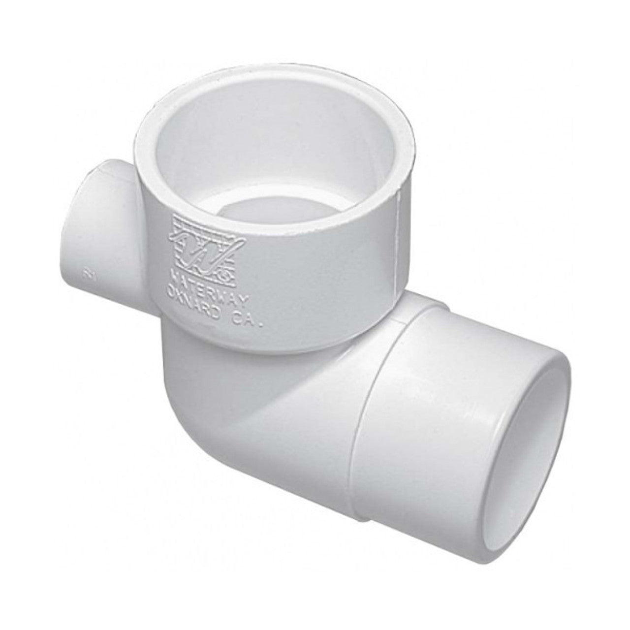 PVC Elbow - 1.5" Slip x 1.5" Spigot with 1/2" Slip Port