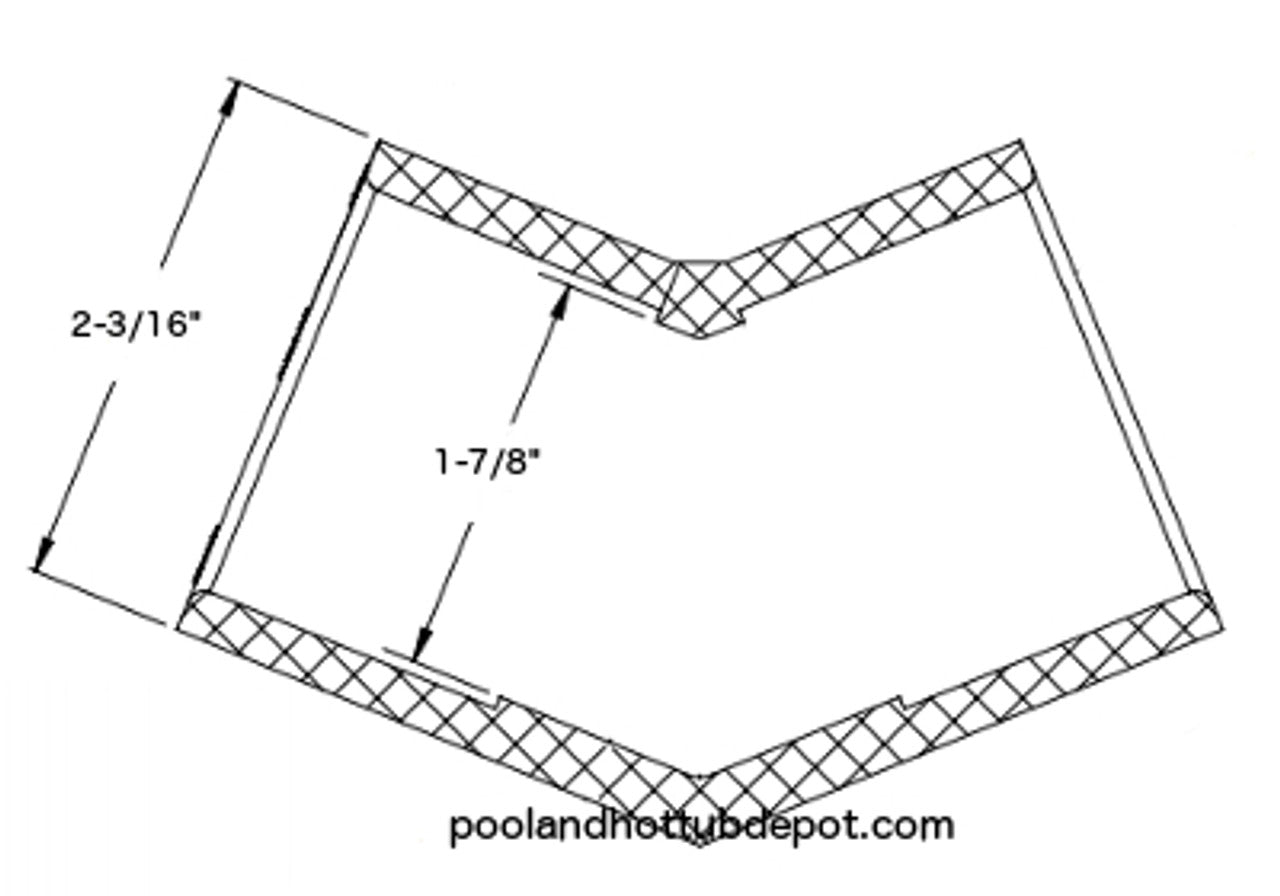 White PVC Elbow - 1-1/2" Slip, 45 Degrees