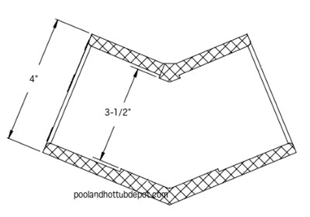 White PVC Elbow - 3" Slip, 45 Degrees