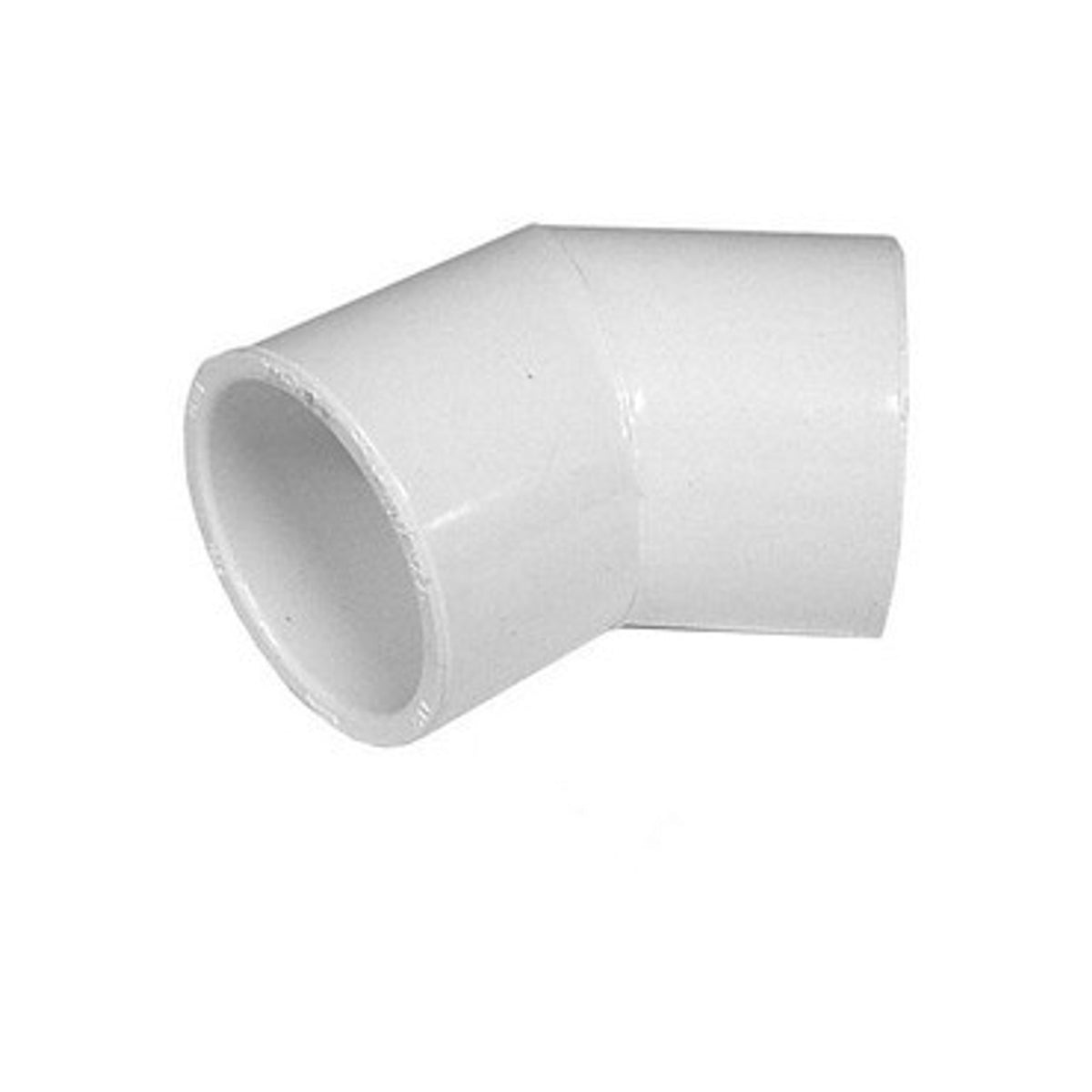 White PVC Elbow - 1/2" Slip, 45 Degrees