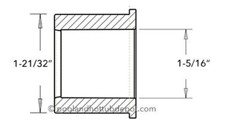 White PVC Reducer Bushing - 1-1/4" Spigot x 1" Slip