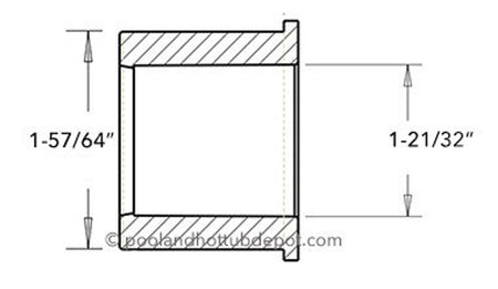 White PVC Reducer Bushing - 1-1/2" Spigot x 1-1/4" Slip
