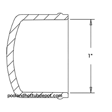 White PVC Pipe Cap - 3/4" Slip