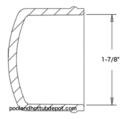 White PVC Pipe Cap - 1-1/2" Slip