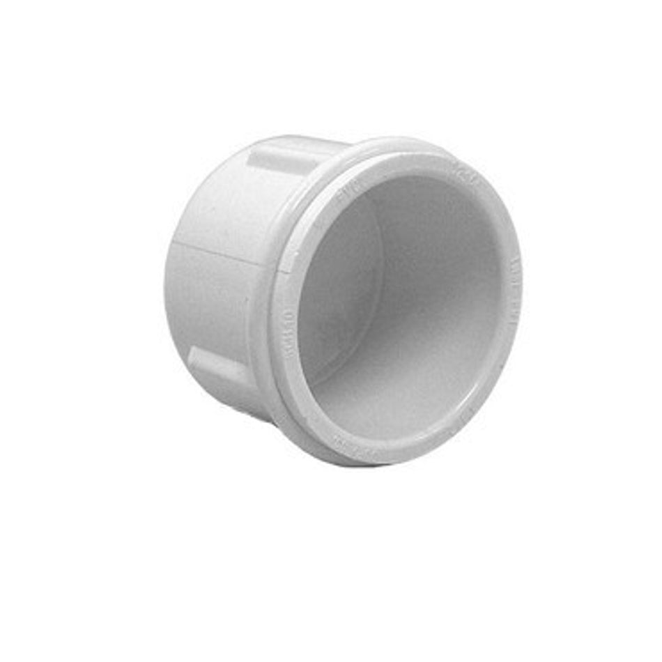 White PVC Pipe Cap - 3" Slip
