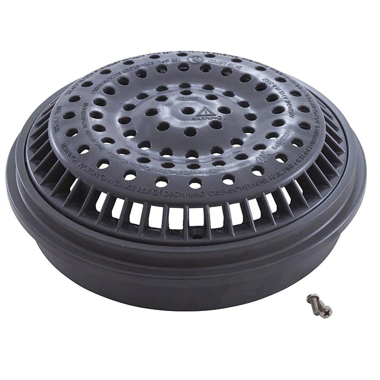 Waterway8" Anti Vortex Main Drain Grate Cover & Collar Dark Gray 640-2349-DKGV 