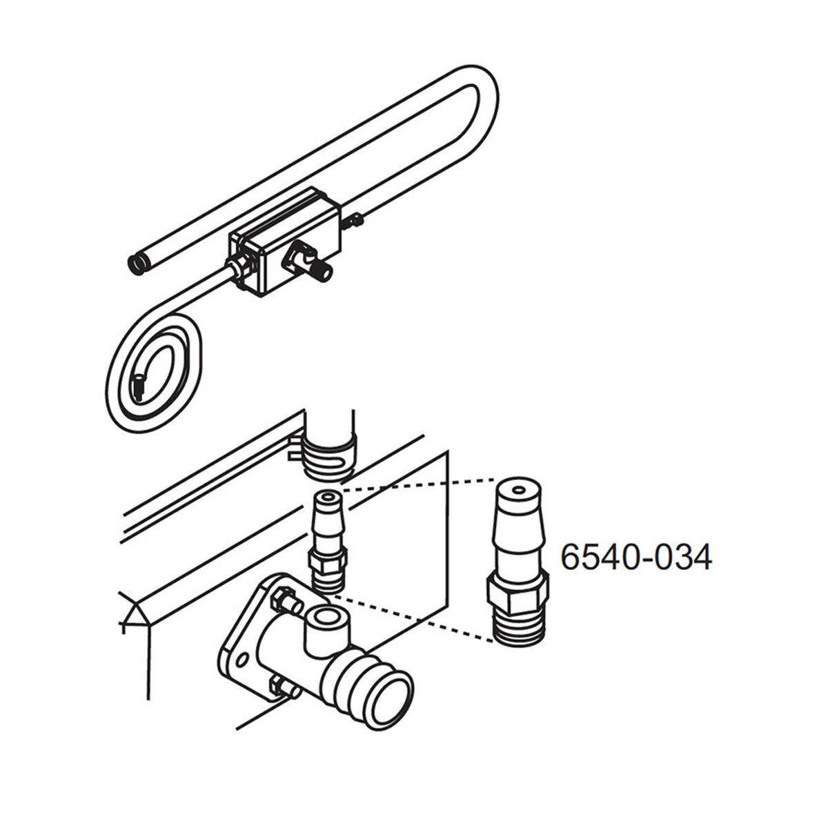 6540-034 Jacuzzi - Sundance heater barb adaptor
