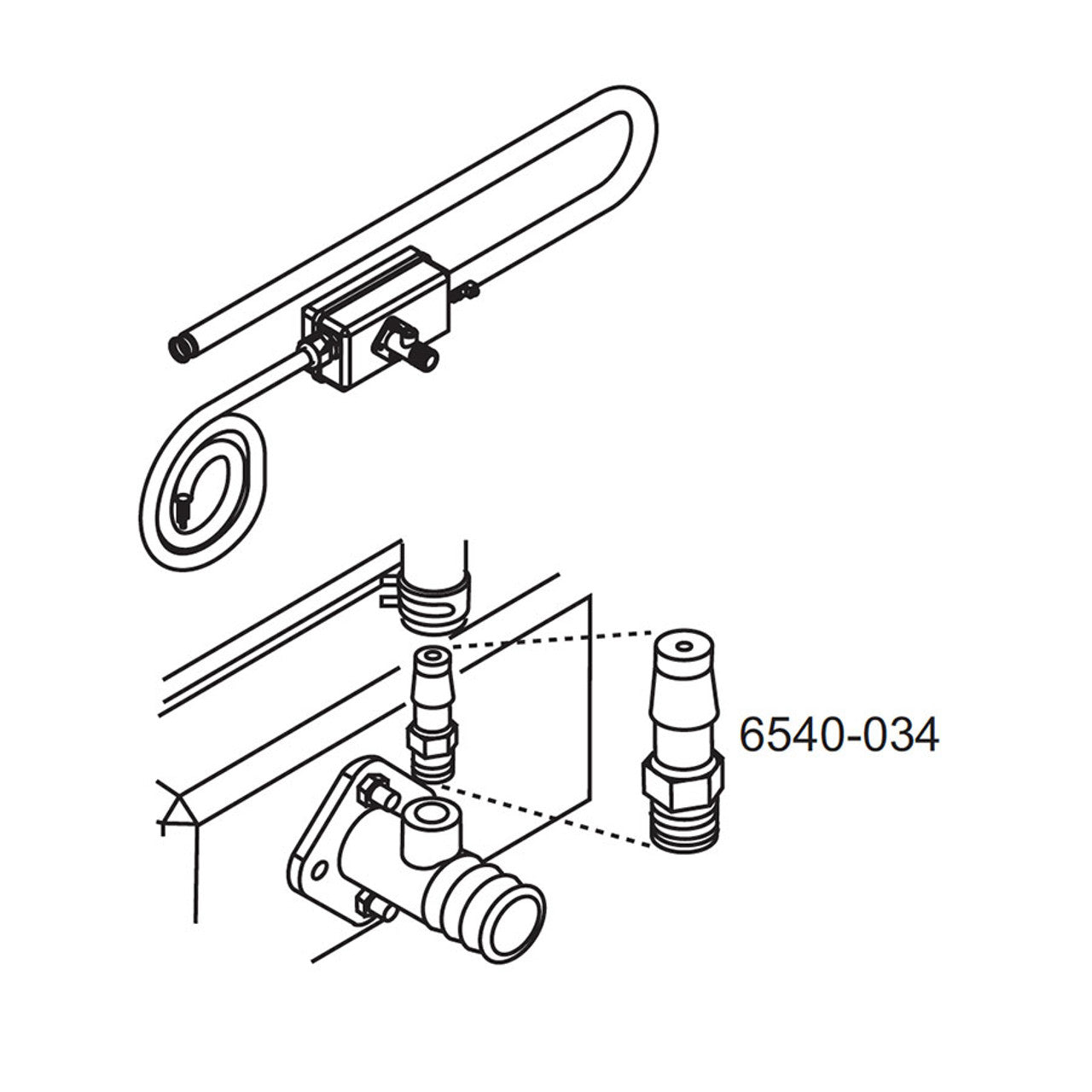 6540-034 Jacuzzi - Sundance heater barb adaptor