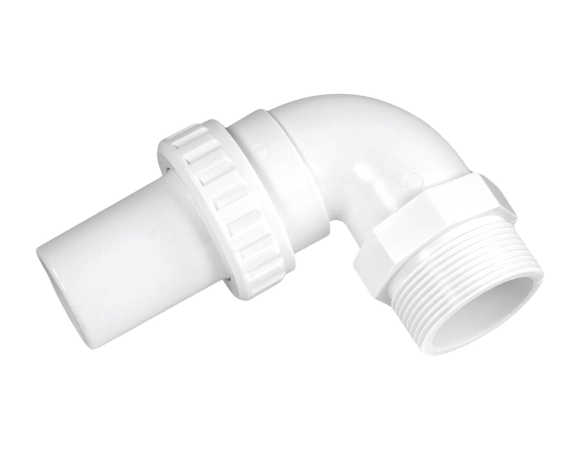 90° Elbow Quick Connect, 1-1/2" male pipe thread end by smooth barb end 750180