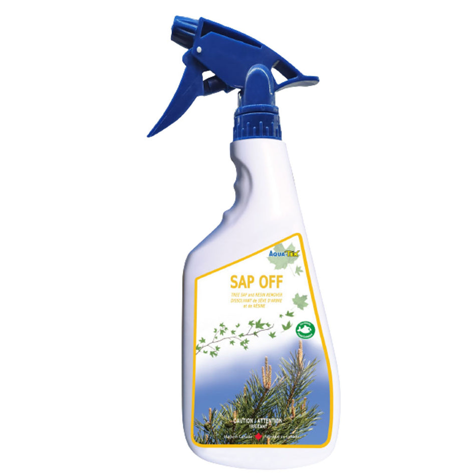Sap Off sap cleaning solution in a spray bottle