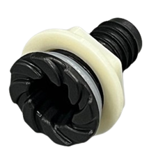Ozone Fitting Swirl with Silicone Gasket showing a secure fitting with a black and white design.