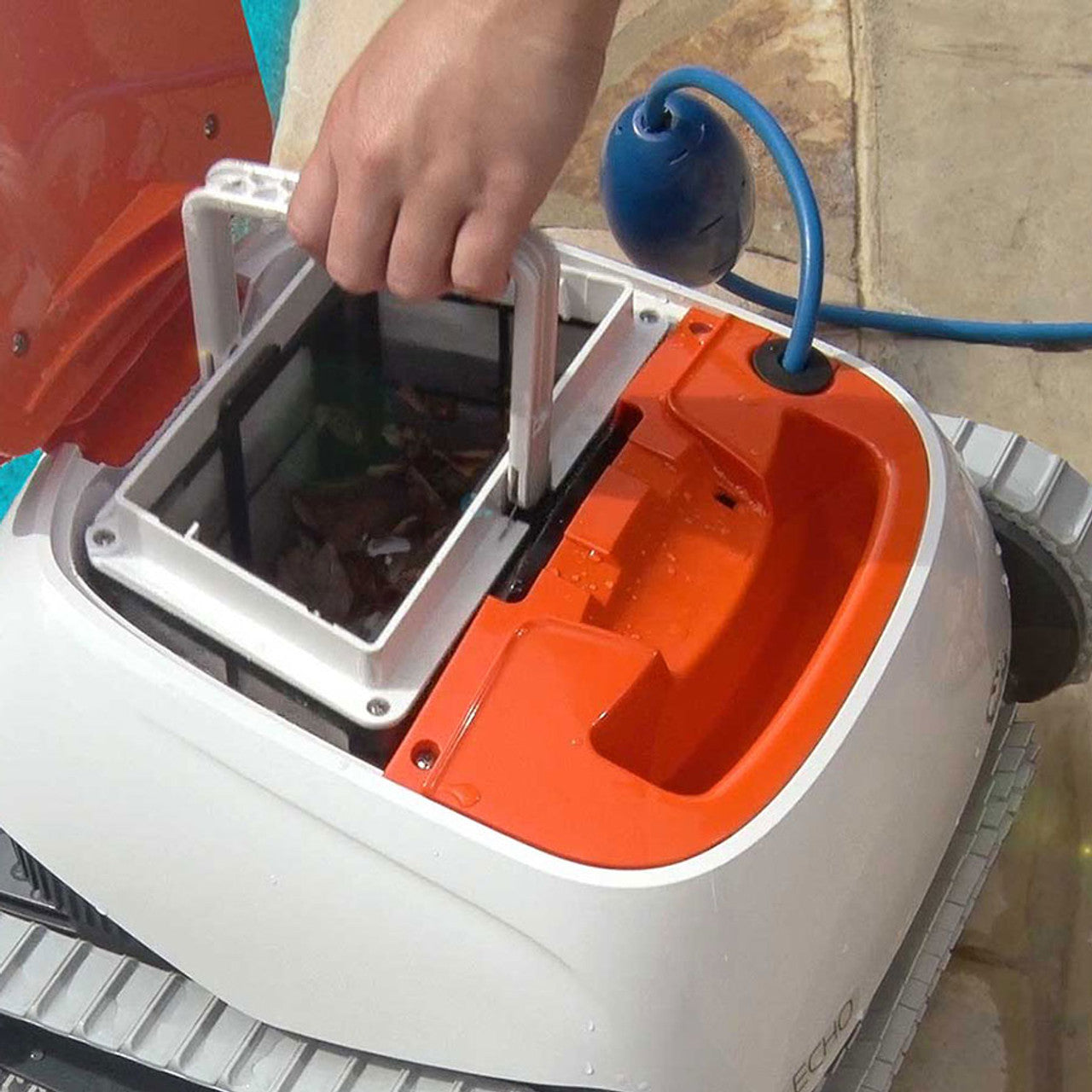 Top-load filter access for easy and convenient debris removal and cleaning