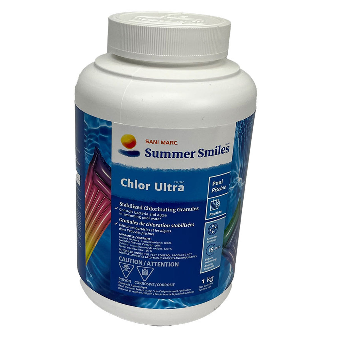 Stabilized chlorinating granules