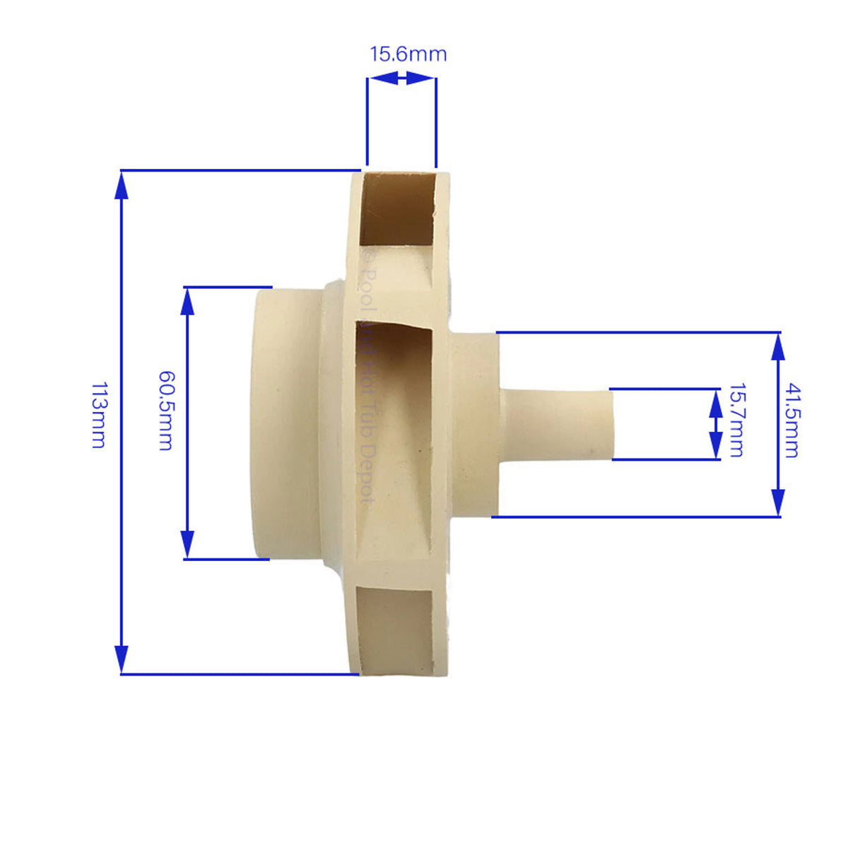 LX Pump impeller 5HP 56WUA500 Dimensions