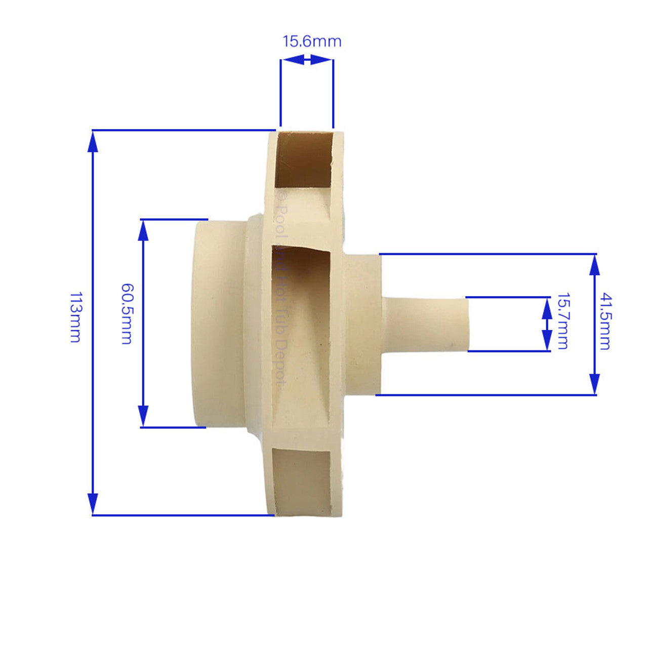 LX Pump impeller 5HP 56WUA500 Dimensions