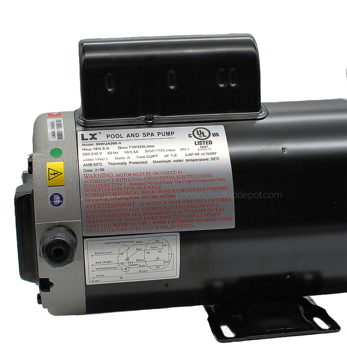 LX Hot Tub Pump, 56WUA300 electrical specs