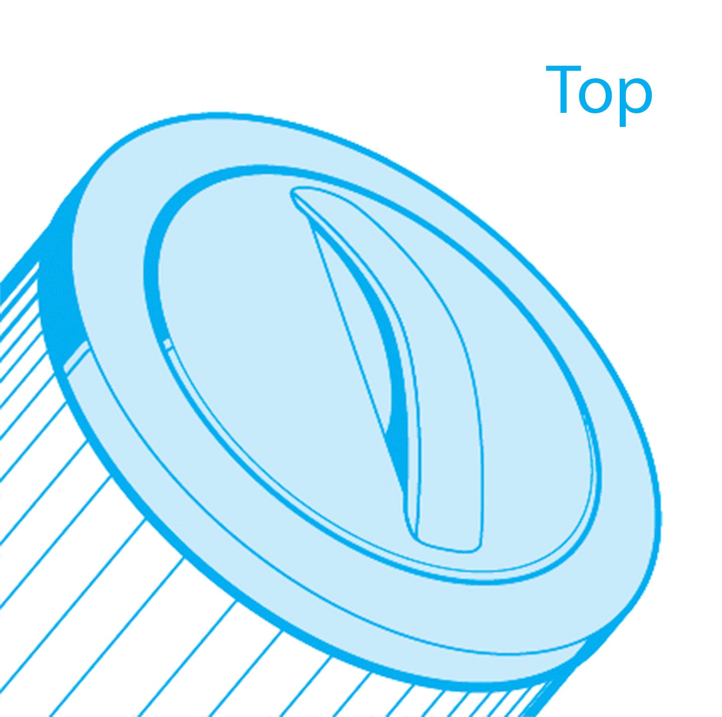 Top view of the Filter For Jacuzzi J-200 - 2540-381 showing closed top and handle design.
