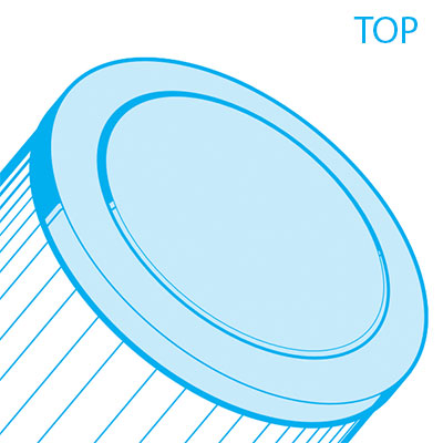 Top view of Filter For Jacuzzi J-200 - 2540-381 showing a closed top.