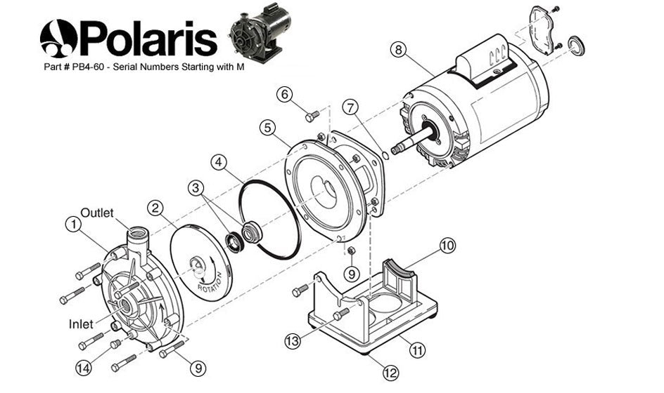 Pb460 Polaris PB4-60 Booster Pump Parts – Pool & Hot Tub Depot