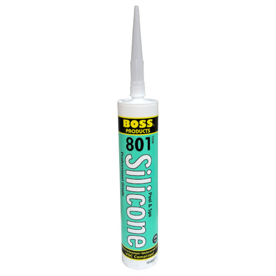 Boss 801 Pool & Spa Silicone, Clear 10oz tube