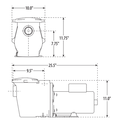 Waterway pool pump, inground 1 speed, 3/4HP