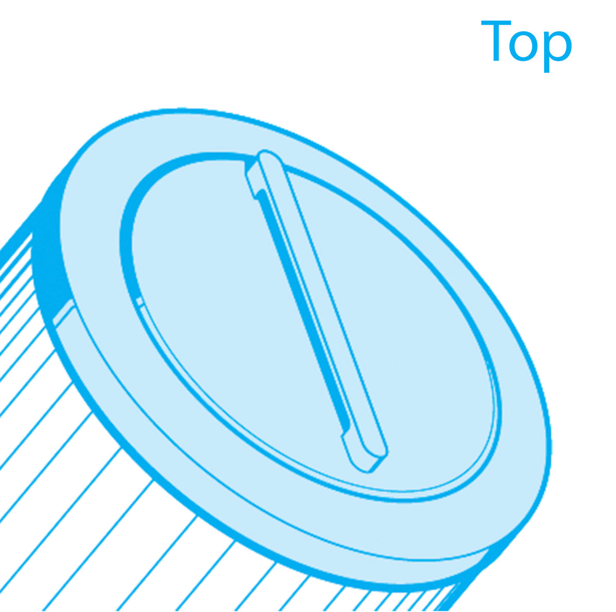 Top view of the closed handle design on the Hot Tub Filter For Jacuzzi 2540-383J.