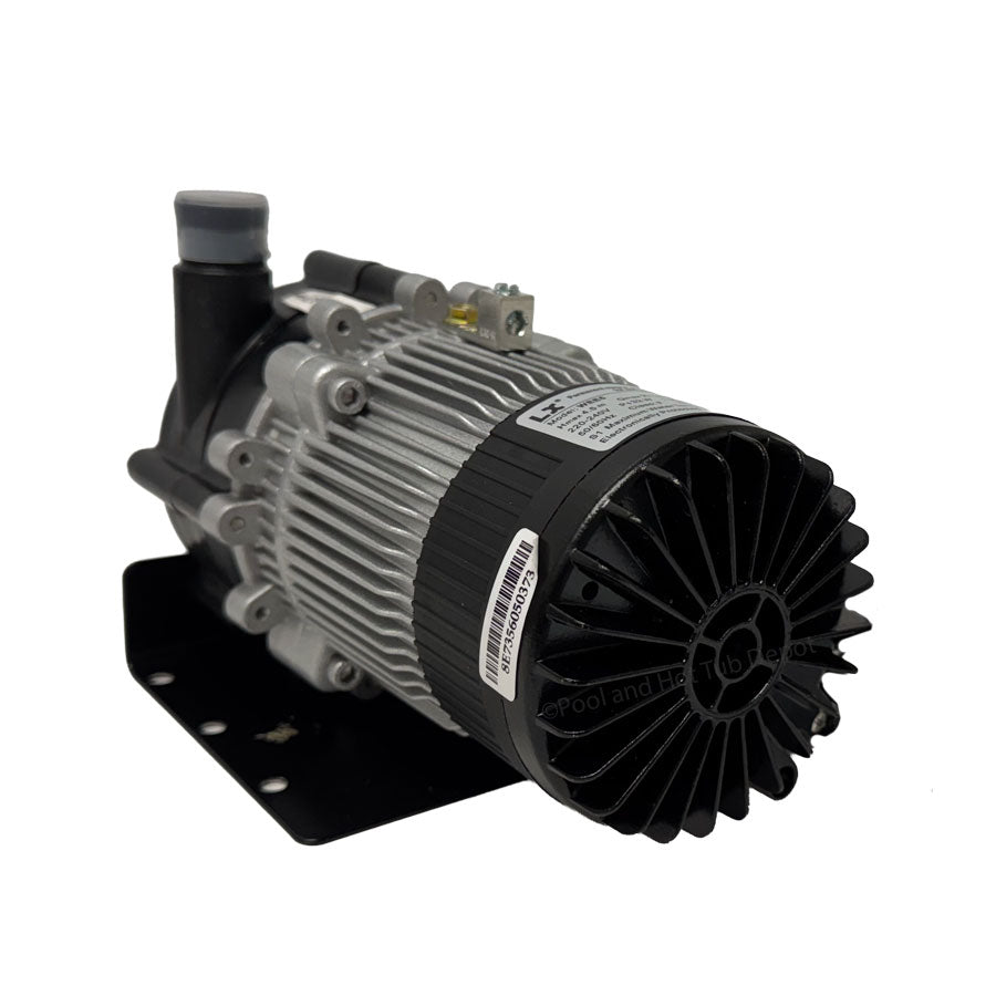 LX-E10 Circulation Pump 230V featuring 3/4 barb connections and a traditional motor shaft for effective water circulation.
